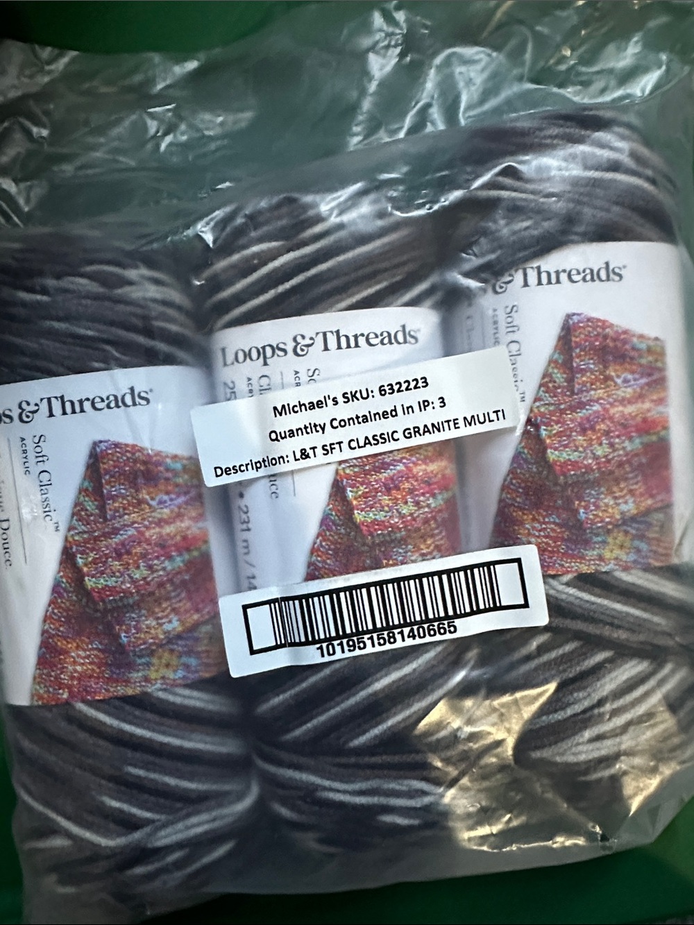 Loops & Threads Classic Granite Multi Yarn - Gray Multi